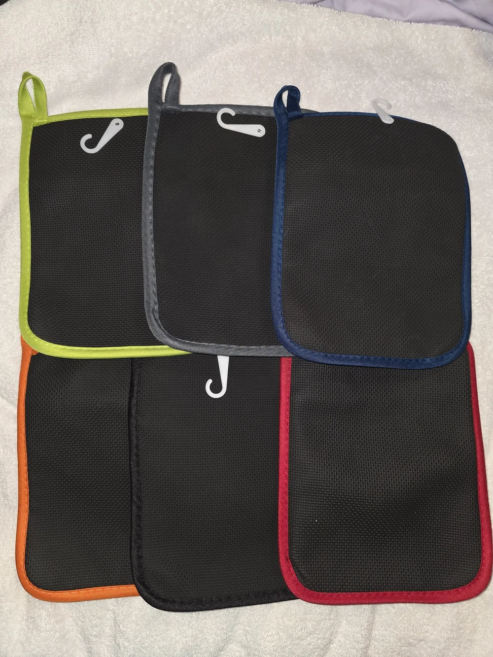 Home Collection Assorted Pot Mitts - Navy, Gray, Lime, Red, Black, Orange